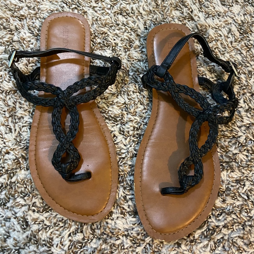 Merona Black Braided Sandals
